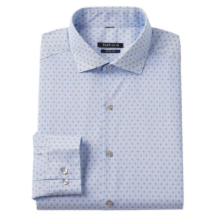Men's Van Heusen Slim-fit Patterned Dress Shirt, Size: 18.5-34/35, Purple Oth