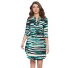 Women's Apt. 9&reg; Crepe Shirt Dress, Size: 8, Turquoise/blue (turq/aqua)