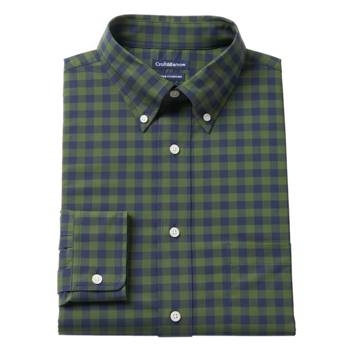 Big & Tall Croft & Barrow&reg; True Comfort Regular-fit Dress Shirt, Men's, Size: 20 34/5t, Blue (navy)