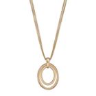 Dana Buchman Double Oval Hoop Pendant Multistrand Necklace, Women's, Gold