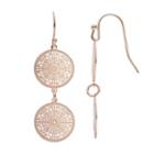 Lc Lauren Conrad Filigree Double Disc Drop Earrings, Women's, Light Red