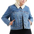 Plus Size Levi's&reg; Sherpa Trucker Jacket, Women's, Size: 1xl, Med Blue