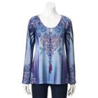 Apt. 9&reg; Sublimation Peasant Top - Women's, Size: Large, Dark Blue