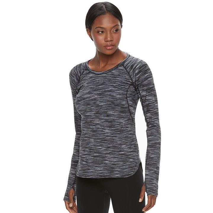 Women's Tek Gear® Long Sleeve Performance Tee, Size: Xl, Turquoise/blue (turq/aqua)