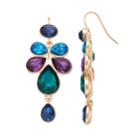 Chaps Teardrop Cluster Nickel Free Drop Earrings, Women's, Multicolor