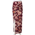 Juniors' Joe B Floral Knot Maxi Skirt, Girl's, Size: Medium, Med Red