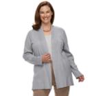 Plus Size Plus Dana Buchman Ribbed Long Sleeve Cardigan, Women's, Size: 1xl, Med Grey
