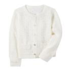 Girls 4-8 Carter's Solid Crocheted Cardigan, Size: 6x, White