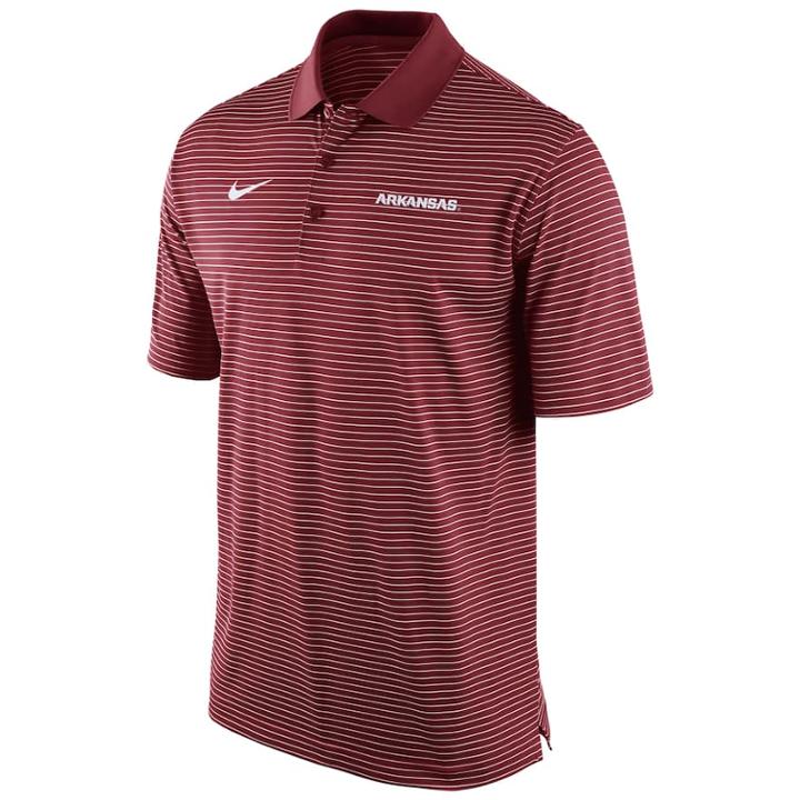 Men's Nike Arkansas Razorbacks Striped Stadium Dri-fit Performance Polo, Size: Small, Red