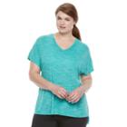 Plus Size Women's Tek Gear&reg; Mock-layer Racerback Tee, Size: 3xl, Med Green