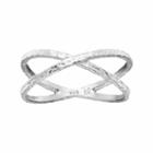 Primrose Sterling Silver Hammered Crisscross Ring, Women's, Size: 7, Grey