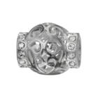 Individuality Beads Sterling Silver Crystal Filigree Bead, Women's, White
