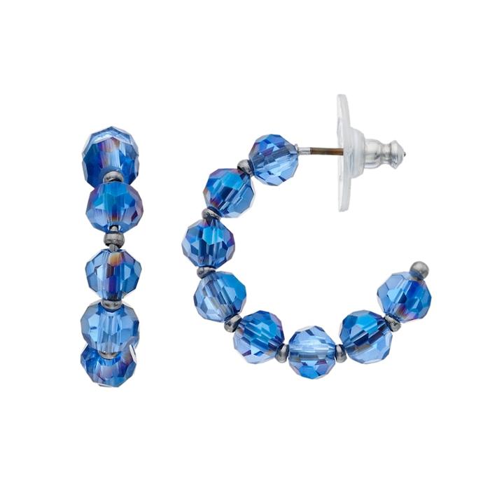 Napier Beaded Semi Hoop Earrings, Women's, Blue