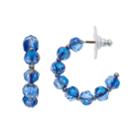 Napier Beaded Semi Hoop Earrings, Women's, Blue