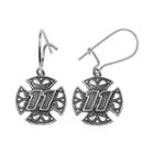 Insignia Collection Nascar Denny Hamlin Sterling Silver 11 Maltese Cross Drop Earrings, Women's, Grey