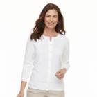 Women's Croft & Barrow&reg; Essential Button-front Cardigan, Size: Xxl, White