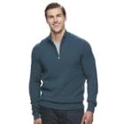 Big & Tall Croft & Barrow&reg; True Comfort Classic-fit Stretch Quarter-zip Sweater, Men's, Size: L Tall, Dark Blue
