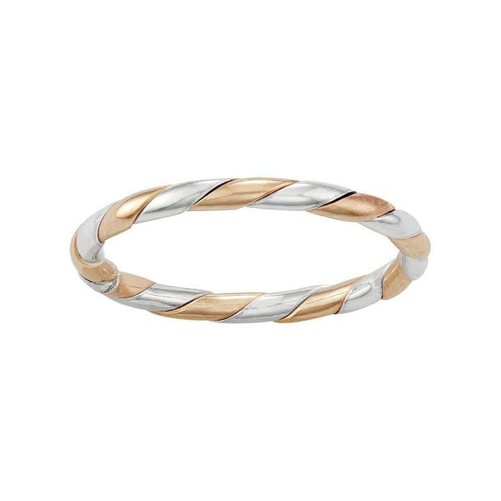 Journee Collection Two Tone Sterling Silver Ring, Women's, Size: 8, Multicolor