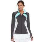 Women's Fila Sport&reg; Ruched Thumb Hole Jacket, Size: Large, Light Grey