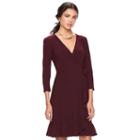 Women's Elle&trade; Faux-wrap Dress, Size: Xs, Red