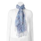 Chaps Moroccan Tile Patchwork Oblong Wrap Scarf, Women's, White