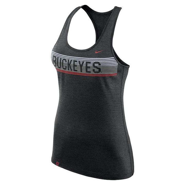 Women's Nike Ohio State Buckeyes Dri-fit Touch Tank Top, Size: Xxl, Black