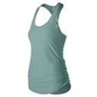 Women's New Balance The Perfect Shirred Racerback Workout Tank, Size: Medium, Green