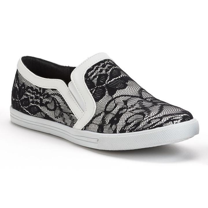 Nyla Edith Women's Lace Slip-on Sneakers, Girl's, Size: 6, White