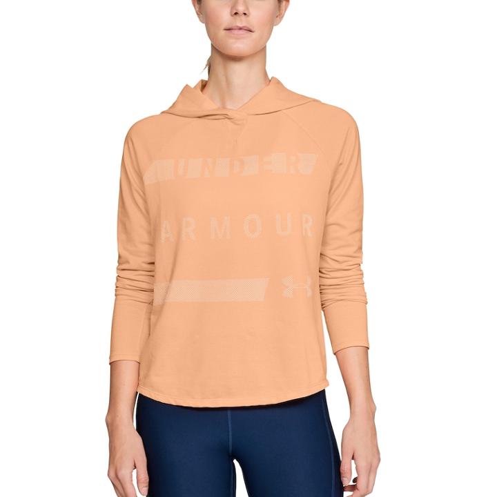 Women's Under Armour Raglan Graphic Hoodie, Size: Small, Brown Over
