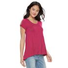 Juniors' So&reg; Twist Cold Shoulder Tee, Girl's, Size: Small, Pink