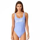 Juniors' California Sunshine Beachaholic One-piece Swimsuit, Women's, Size: Small, Light Blue
