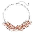 Peach Simulated Crystal Teardrop Cluster Necklace, Women's, Pink