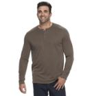 Big & Tall Croft & Barrow&reg; Classic-fit Slubbed Performance Henley, Men's, Size: 3xb, Brown