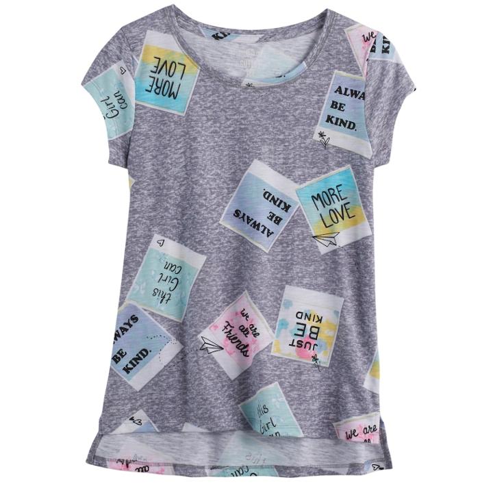 Girls 7-16 & Plus Size So&reg; Vented Hem Core Tee, Size: 10, Med Grey