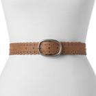 Women's Relic Scalloped Trim Perforated Reversible Belt, Size: Xl, Lt Brown