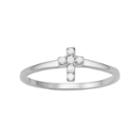 1/10 Carat T.w. Diamond 10k White Gold Cross Ring, Women's, Size: 7
