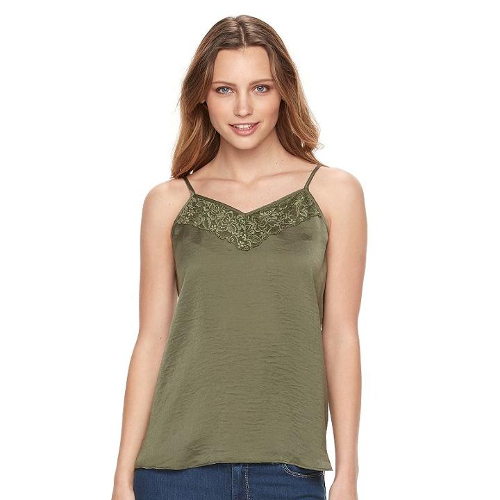 Women's Apt. 9&reg; Lace Camisole, Size: Large, Green