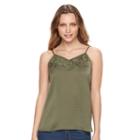 Women's Apt. 9&reg; Lace Camisole, Size: Large, Green