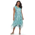 Plus Size World Unity Crochet Shark-bite Dress, Women's, Size: 0x, Blue Other