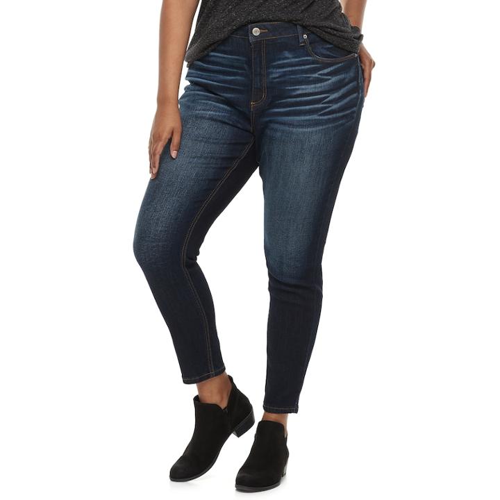 Juniors' Plus Size Mudd&reg; Mid-rise Ankle Jeggings, Teens, Size: 20 W, Blue