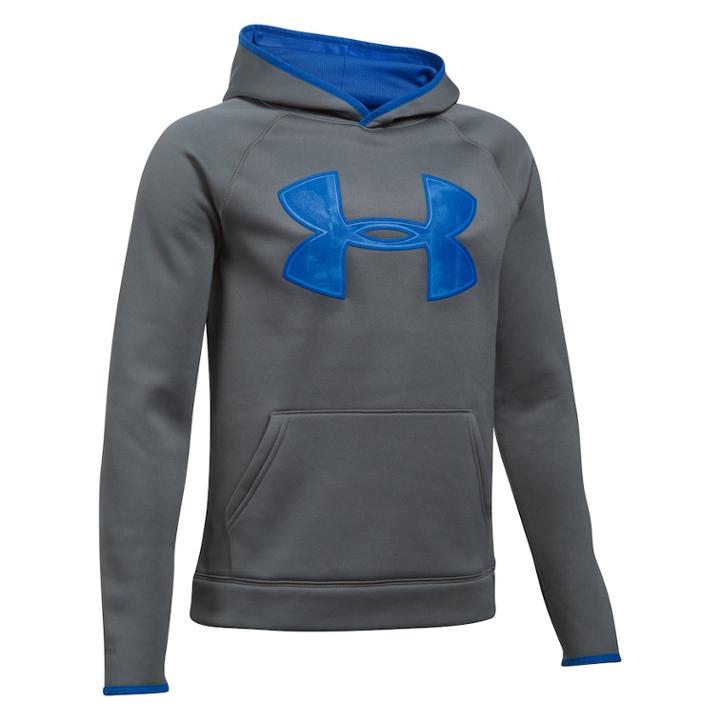 Boys 8-20 Under Armour Big Logo Hoodie, Size: Large, Silver