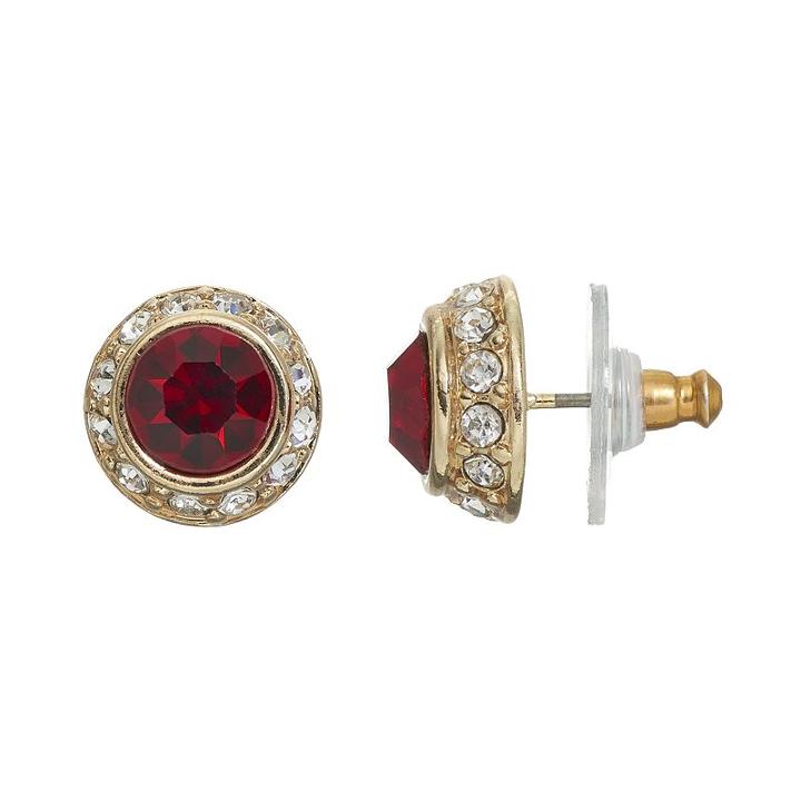 Lc Lauren Conrad Red Dome Halo Stud Earrings, Women's