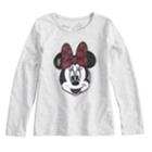 'disney's Minnie Mouse Girls 4-10 Long-sleeve Sequined Graphic Tee By Jumping Beans&reg;, Size: 5, Light Grey
