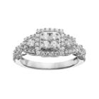 Simply Vera Vera Wang 14k White Gold 5/8 Carat T.w. Diamond Cluster Halo Ring, Women's