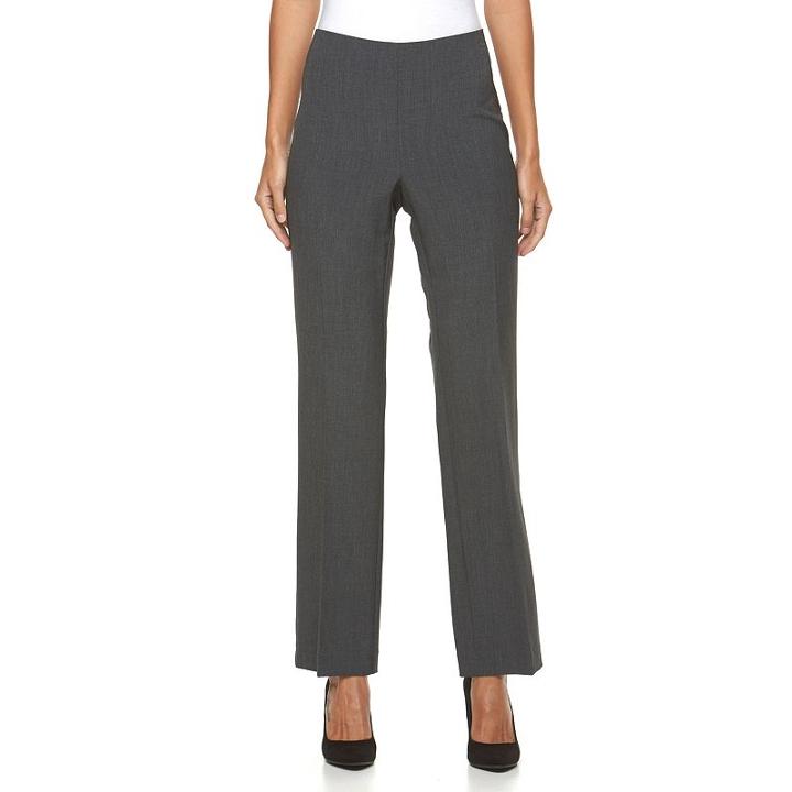 Women's Croft & Barrow&reg; Hollywood Straight-leg Dress Pants, Size: 8 Short, Grey Other
