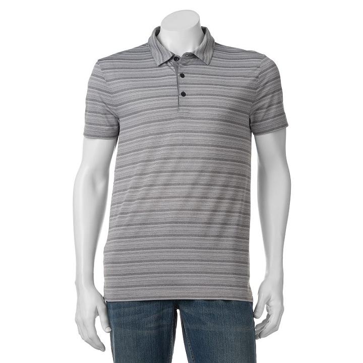 Men's Apt. 9&reg; Slim-fit Performance Polo, Size: Large Slim, Grey (charcoal)
