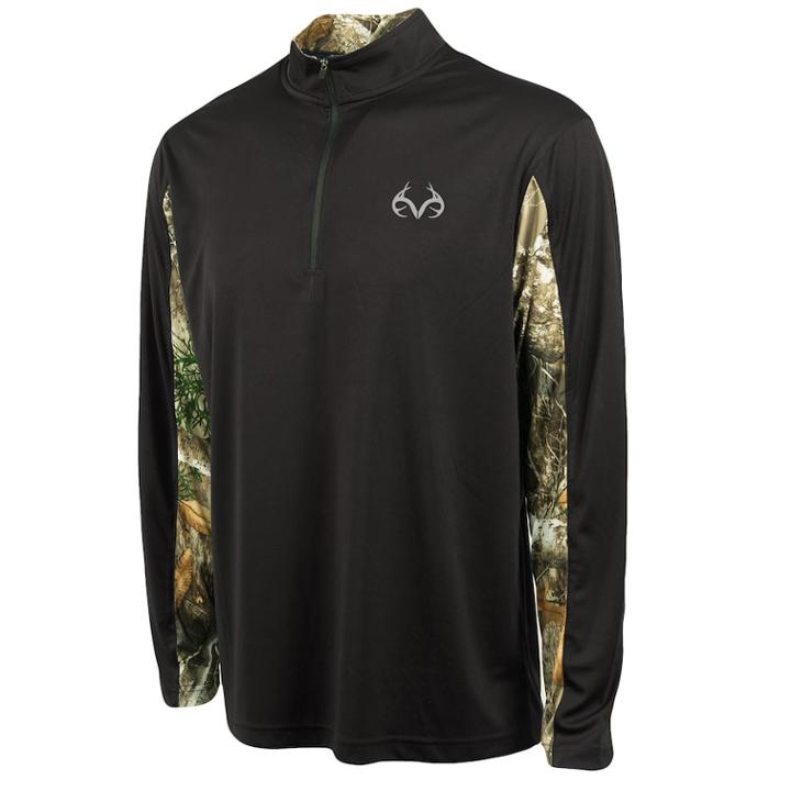 Men's Realtree Stealth Quarter-zip Performance Top, Size: Xxl, Black
