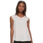 Juniors' Candie's&reg; Lace-up Flutter Sleeve Top, Teens, Size: Xl, Brt Pink