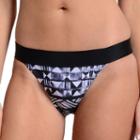 Women's Cyn And Luca Geometric Banded Bikini Bottoms, Size: Small, Oxford