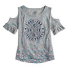 Girls 7-16 So&reg; Cold-shoulder Top, Size: 12, Med Grey